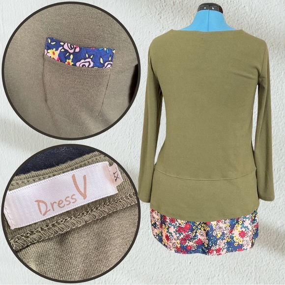 DRESS V Faux Layered Shirt Dress | XL - Picture 2 of 2